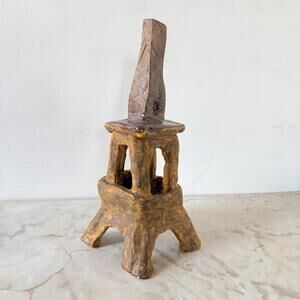 Funky Rustic Original Handmade Ceramic Paris Eiffel Tower Sculpture Art